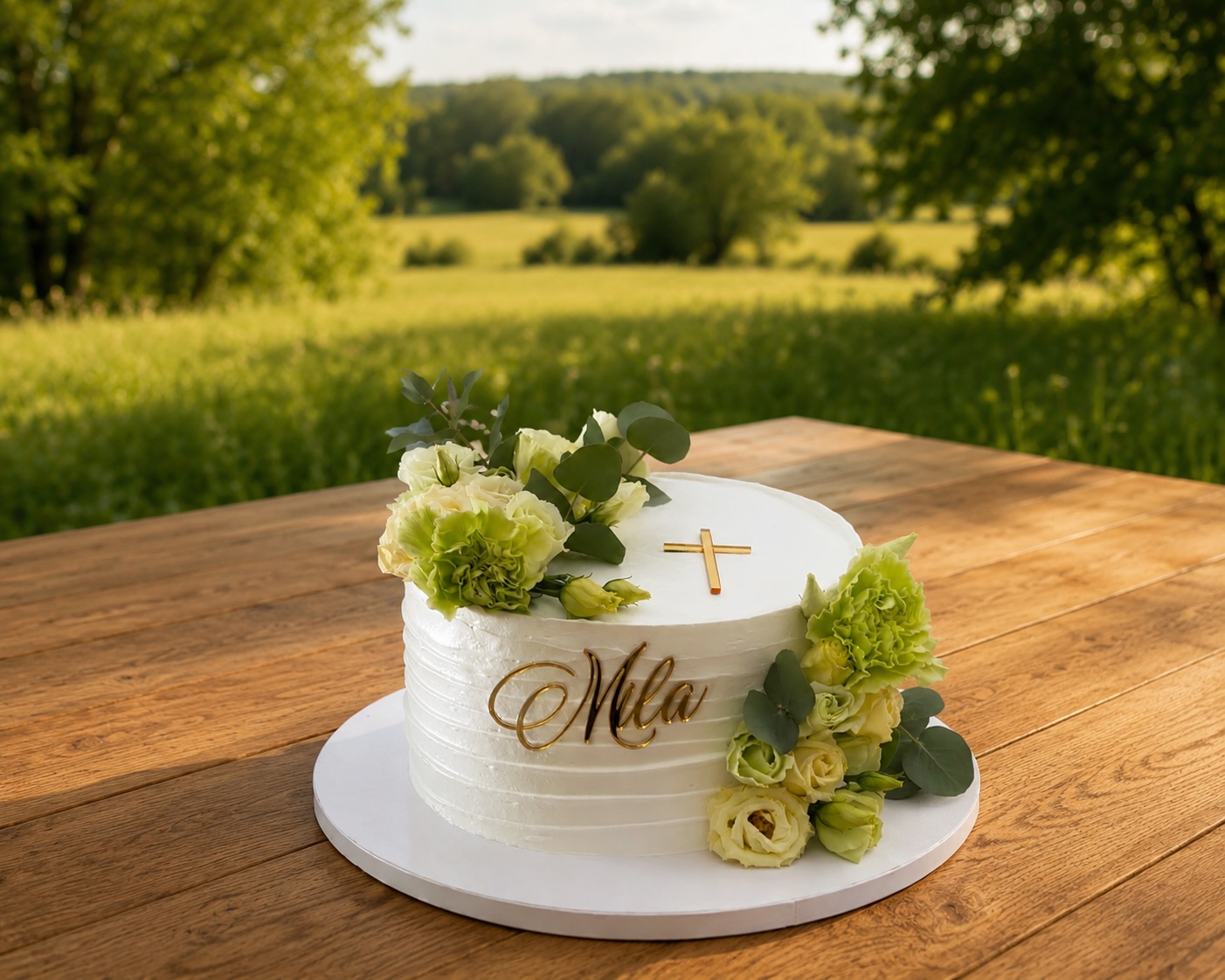 Torta z zelenimi poudarki